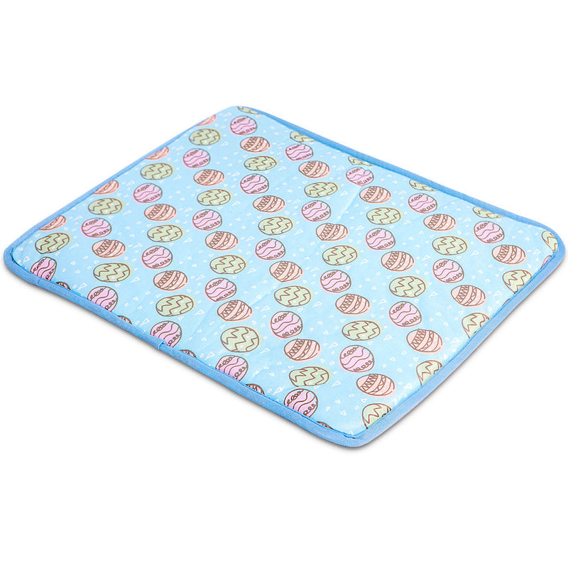 HKM-4762173 Cooling Pet Mat for Dogs and Cats - Portable Ice Blanket for Summer Use, Cotton Material in Blue and Pink