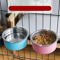 HKM-4762301 Hanging Stainless Steel Dog and Cat Bowl with Anti-Tipping Design - Available in Small and Large Sizes