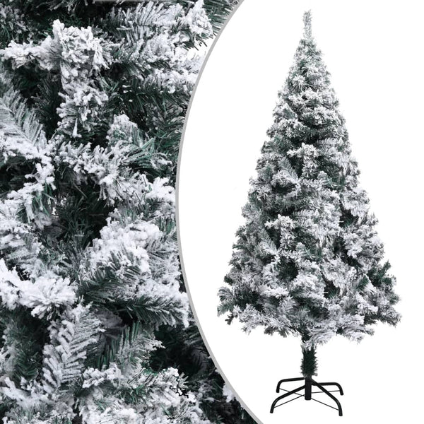 HKM-476627 Snow-Covered Artificial Christmas Tree, 150 cm PVC with Metal Stand