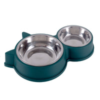 HKM-4768061 Automatic Double Bowl Pet Water Dispenser - Cat Ear Design in Pink, Blue, Yellow, and Green