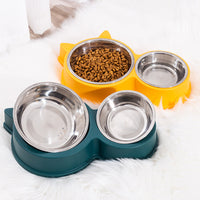 HKM-4768061 Automatic Double Bowl Pet Water Dispenser - Cat Ear Design in Pink, Blue, Yellow, and Green