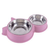 HKM-4768061 Automatic Double Bowl Pet Water Dispenser - Cat Ear Design in Pink, Blue, Yellow, and Green