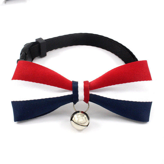HKM-476819 British Monochrome Nylon Cat Bell Collar for General Use