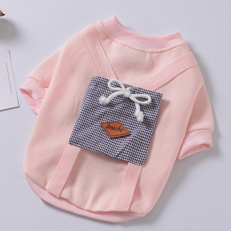 HKM-4768445 Casual Hooded Sweater with Pockets for Dogs in Light Blue, Navy Blue, and Pink