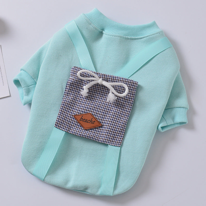 HKM-4768445 Casual Hooded Sweater with Pockets for Dogs in Light Blue, Navy Blue, and Pink