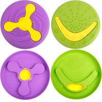 HKM-4768701 Durable Bite-Resistant UFO Toy for Pet Training - Plastic, 23.5cm Diameter, Purple & Green
