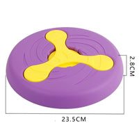 HKM-4768701 Durable Bite-Resistant UFO Toy for Pet Training - Plastic, 23.5cm Diameter, Purple & Green