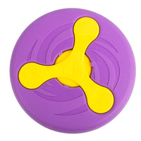 HKM-4768701 Durable Bite-Resistant UFO Toy for Pet Training - Plastic, 23.5cm Diameter, Purple & Green