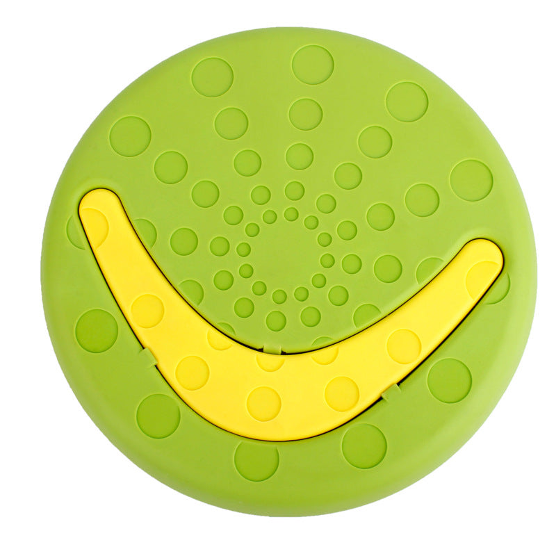 HKM-4768701 Durable Bite-Resistant UFO Toy for Pet Training - Plastic, 23.5cm Diameter, Purple & Green