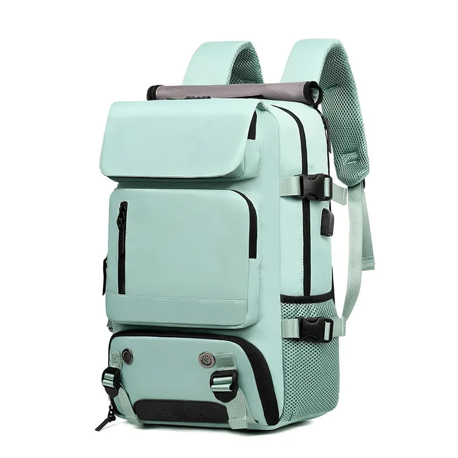 HKM-476883 Waterproof 17 Inch Laptop Backpack with Shoe Compartment and USB Charging Port