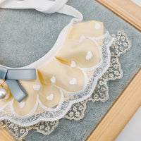 HKM-4769853 Cat Bib with Lace Trim - Cotton Polyester Saliva Towel - Universal Princess Style