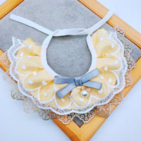 HKM-4769853 Cat Bib with Lace Trim - Cotton Polyester Saliva Towel - Universal Princess Style
