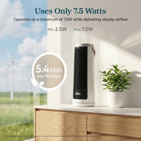HKM-4771155 Bladeless Tower Fan, 20dB Quiet Mini Oscillating Fan, 5-Speed with 12H Timer, Portable Design, White