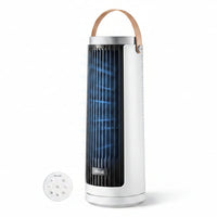 HKM-4771155 Bladeless Tower Fan, 20dB Quiet Mini Oscillating Fan, 5-Speed with 12H Timer, Portable Design, White