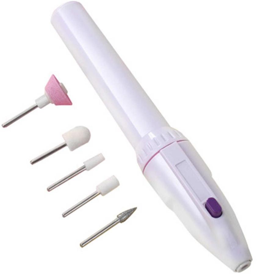 HKM-477139 Electric Nail Manicure Grinder - White, Nail Polish Tool for All Skin Types