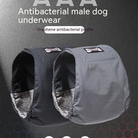 HKM-4771517 Men's Graphene Dog Diaper Bellyband - Comfortable, Casual Design in Black and Gray, Sizes XS-2XL