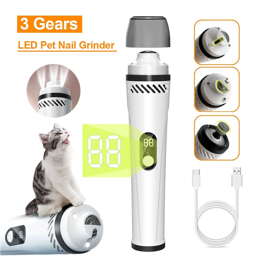 HKM-4771645 3-Speed LED Electric Nail Trimming Device for Dogs with Dust Collection
