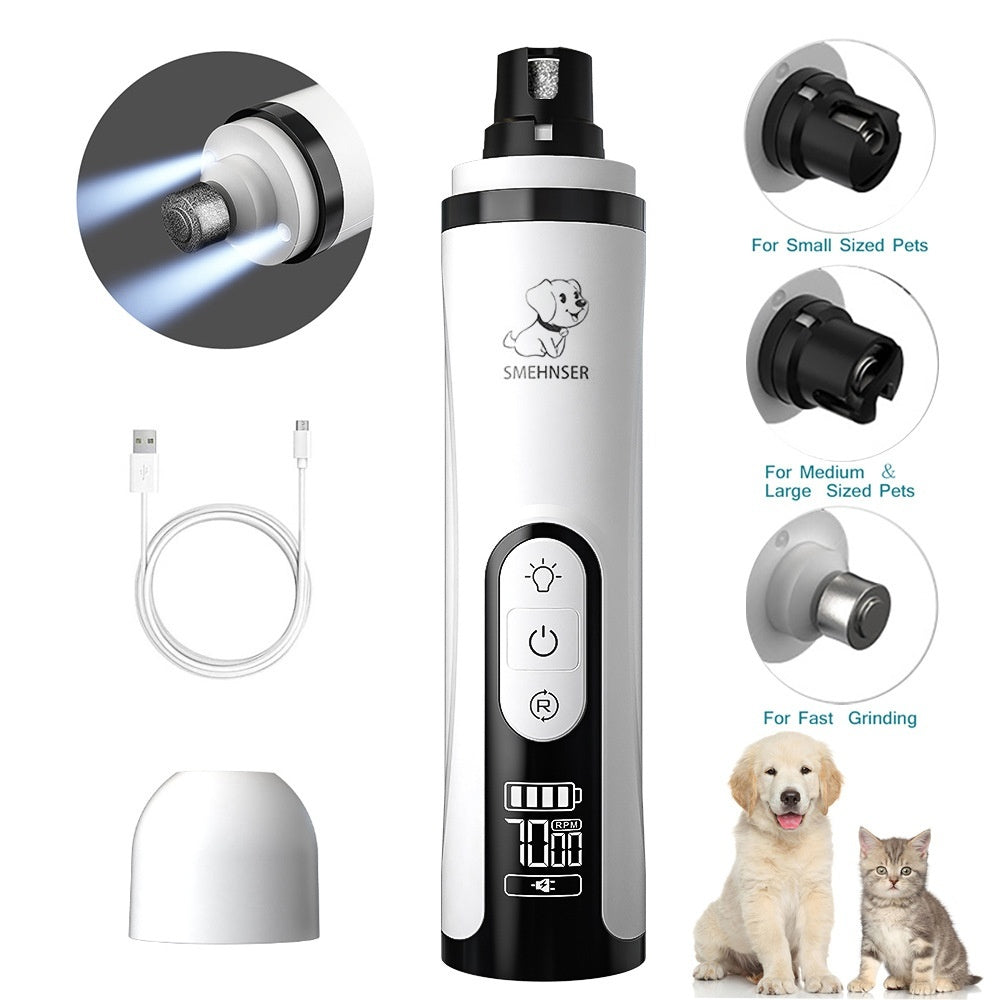 HKM-4771645 3-Speed LED Electric Nail Trimming Device for Dogs with Dust Collection