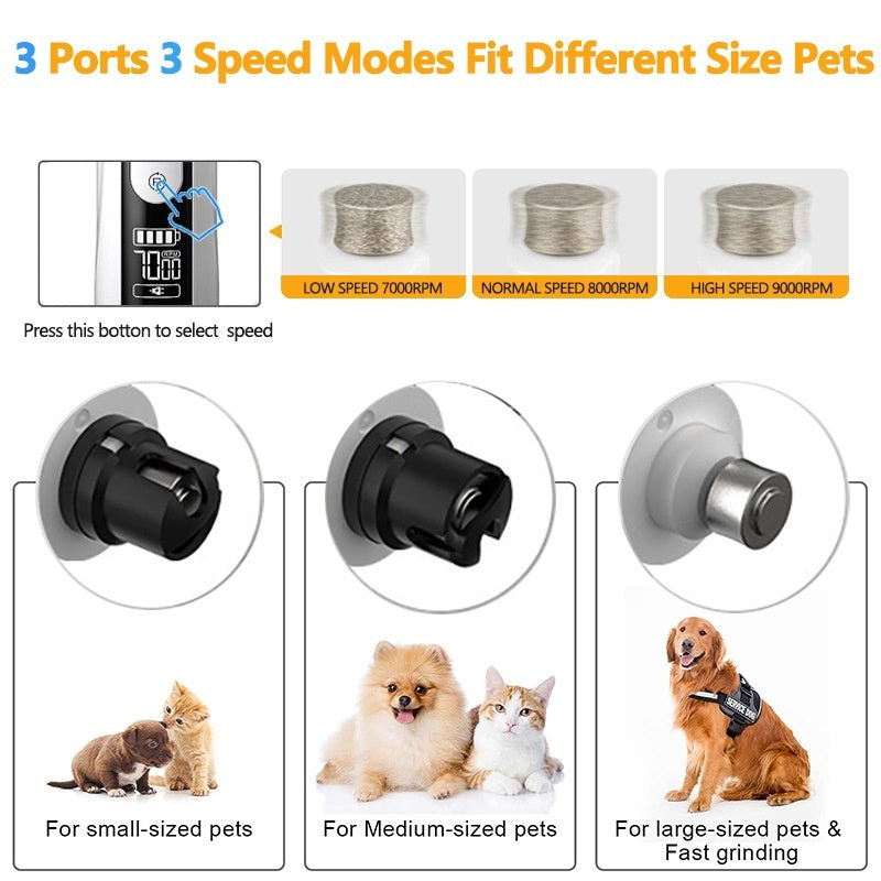 HKM-4771645 3-Speed LED Electric Nail Trimming Device for Dogs with Dust Collection