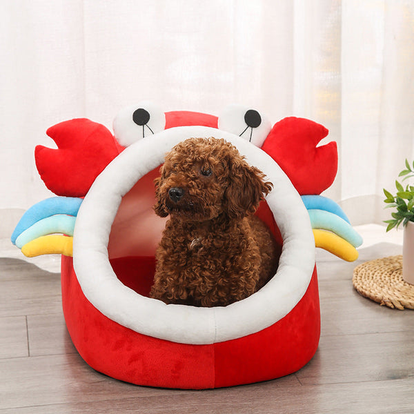 HKM-4771901 Semi-Enclosed Pet Litter Box with Washable Cotton Kennel - Available in Multiple Colors and Sizes
