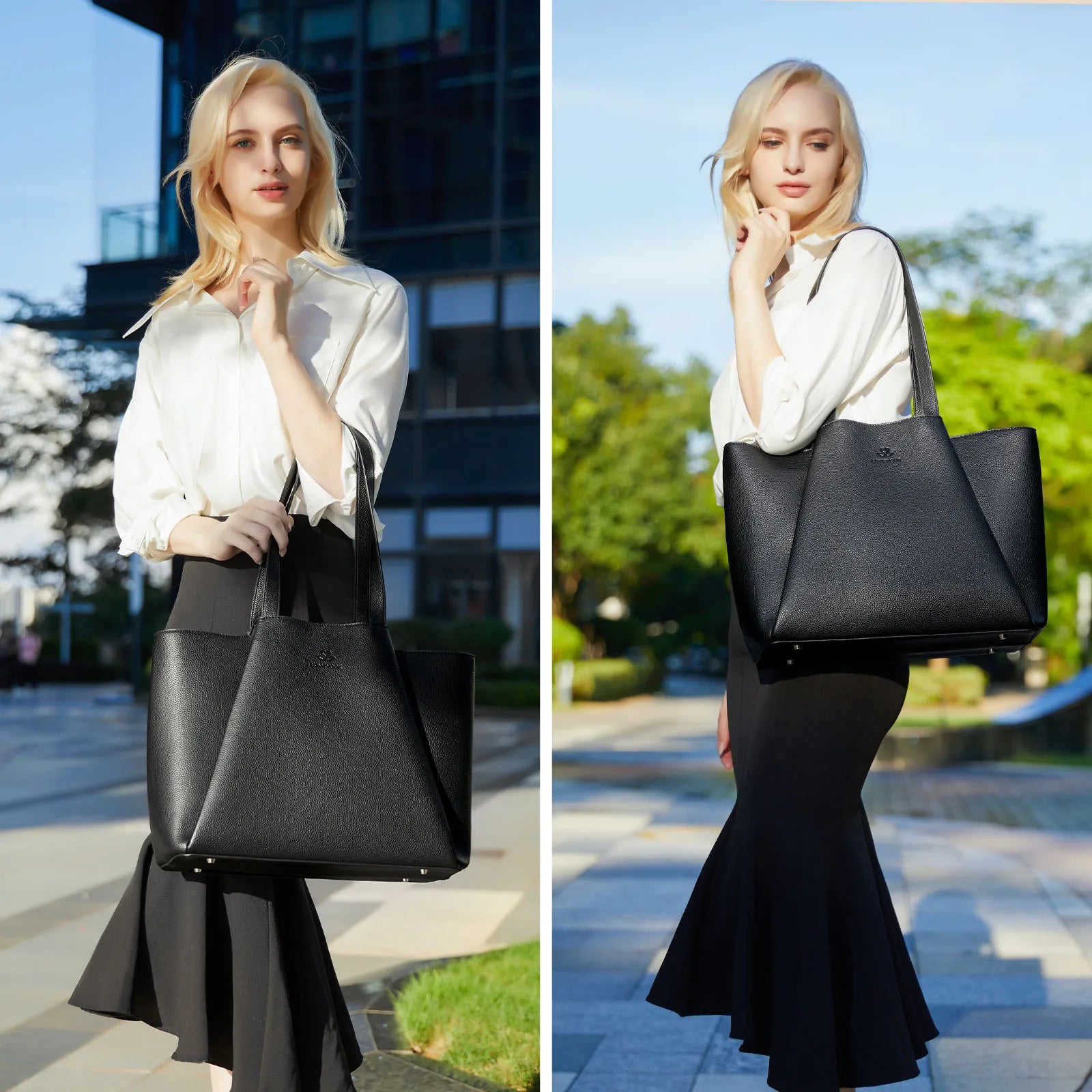 HKM-477203 Luxury Leather Crossbody Tote Bag for Women - Versatile Laptop Handbag