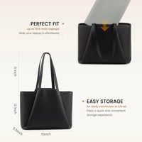 HKM-477203 Luxury Leather Crossbody Tote Bag for Women - Versatile Laptop Handbag