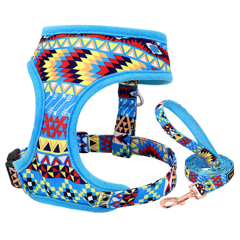 HKM-4772925 Trendy Breathable Chest Strap Harness for Small and Medium Dogs - Available in Blue, Purple, and Orange