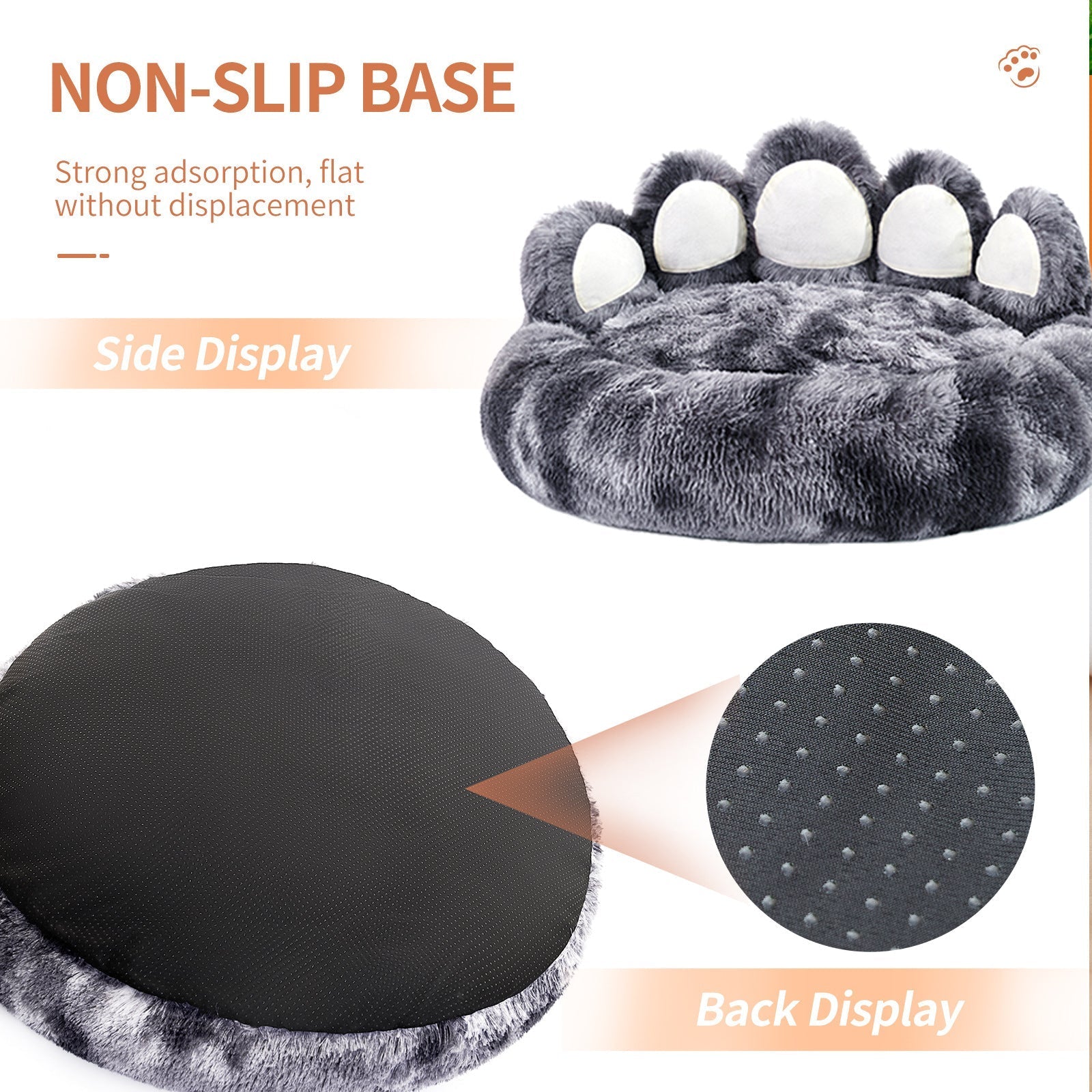 HKM-4773693 Hand-Shaped Dark Gray Dog Cushion with Tie-Dye Design