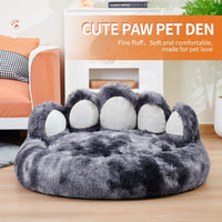 HKM-4773693 Hand-Shaped Dark Gray Dog Cushion with Tie-Dye Design