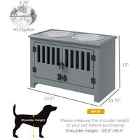 HKM-4773821 Gray Dog Food Storage Cabinet with Bowls and Feeding Station for Large Dogs