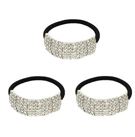 HKM-477395 Rhinestone Crystal Fashion Hairpin Headdress - Set of 3 Hair Rings