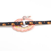 HKM-4775613 Halloween Cat Collar in Black/Purple with Pumpkin Design, 28CM Adjustable ClothAccessoire