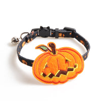 HKM-4775613 Halloween Cat Collar in Black/Purple with Pumpkin Design, 28CM Adjustable ClothAccessoire