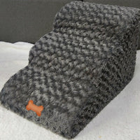 HKM-4776893 Washable Pet Stairs with Removable Flannel Cushion - 3-Tiered Soft Sponge Ladder for Small Dogs
