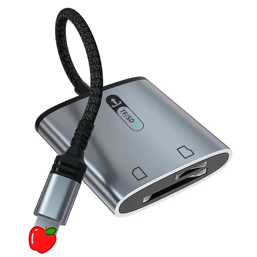 HKM-477715 High-Speed 2-in-1 SD TF Card Reader for iPhone and iPad - OTG Camera Connection Kit