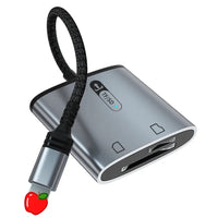 HKM-477715 High-Speed 2-in-1 SD TF Card Reader for iPhone and iPad - OTG Camera Connection Kit