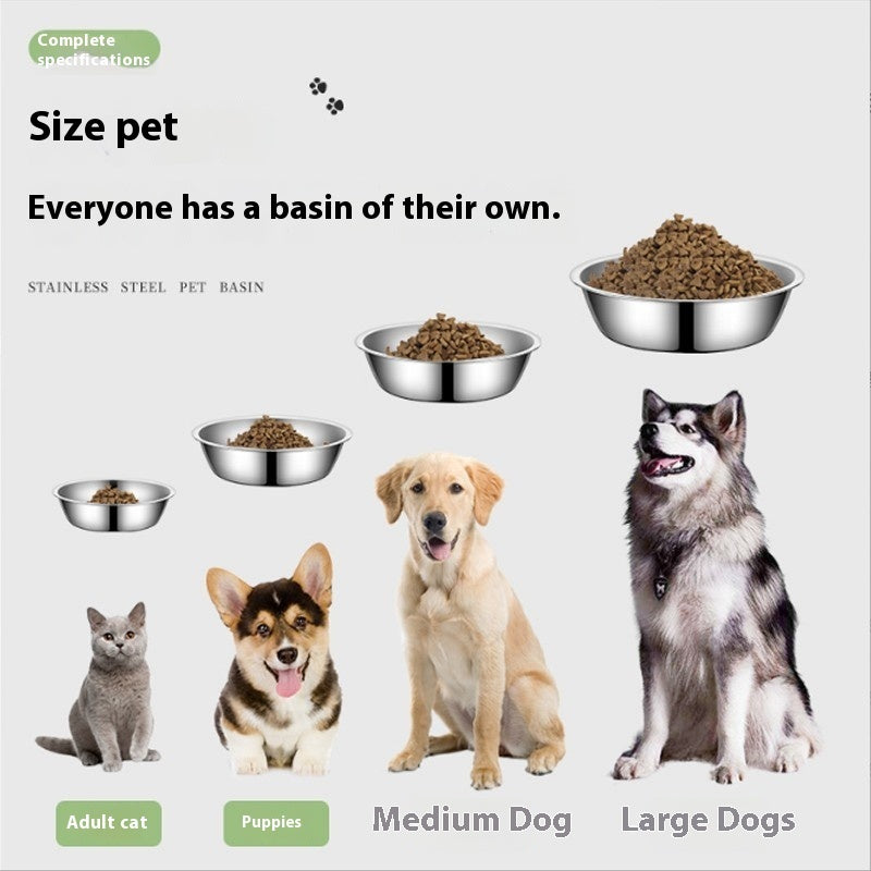 HKM-4777405 Stainless Steel Pet Bowl - Non-slip Easy to Clean Dog Feeder in Various Sizes