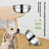 HKM-4777405 Stainless Steel Pet Bowl - Non-slip Easy to Clean Dog Feeder in Various Sizes