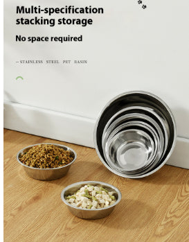 HKM-4777405 Stainless Steel Pet Bowl - Non-slip Easy to Clean Dog Feeder in Various Sizes