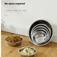 HKM-4777405 Stainless Steel Pet Bowl - Non-slip Easy to Clean Dog Feeder in Various Sizes