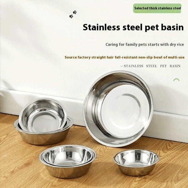 HKM-4777405 Stainless Steel Pet Bowl - Non-slip Easy to Clean Dog Feeder in Various Sizes