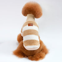 HKM-4777789 Cozy Coral Fleece Striped Two-Legged Casual Clothing for Pets