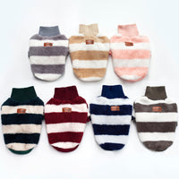 HKM-4777789 Cozy Coral Fleece Striped Two-Legged Casual Clothing for Pets