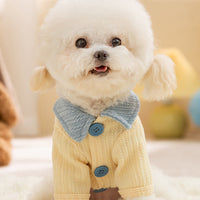 HKM-4778173 Color-Block T-Shirt for Small & Medium Dogs with Bow Tie Design - Cozy & Stylish Pet Apparel