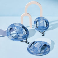 HKM-4778429 Dog Sun-Proof Bucket Hat - Geometry Pattern in Black, Dark Blue, Smalt, and Light Blue - Cotton, Multiple Sizes Available
