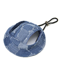 HKM-4778429 Dog Sun-Proof Bucket Hat - Geometry Pattern in Black, Dark Blue, Smalt, and Light Blue - Cotton, Multiple Sizes Available