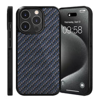 HKM-477907 Carbon Fiber 3K Twill Phone Case for iPhone 11, 12, 13, 14 in Blue, Purple, Red (Magnetic & Non-Magnetic)