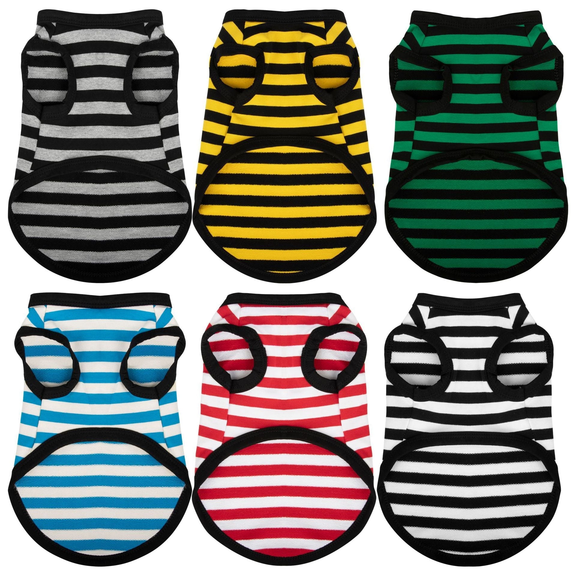 HKM-4779197 Cotton Striped Summer Vest for Dogs - Lightweight and Casual Pet Clothing