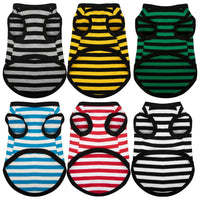HKM-4779197 Cotton Striped Summer Vest for Dogs - Lightweight and Casual Pet Clothing