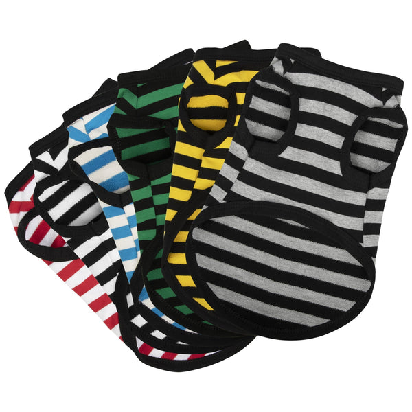 HKM-4779197 Cotton Striped Summer Vest for Dogs - Lightweight and Casual Pet Clothing